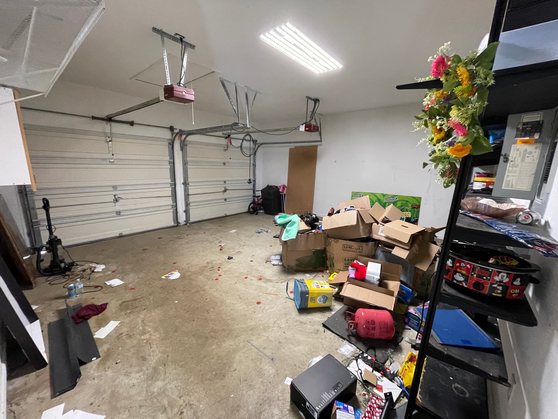 Garage cleanout transformation in Woodstock before cleaning