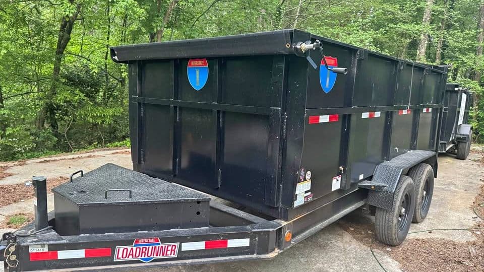 Stonegate 7x16 dumpster trailer ready for junk removal service